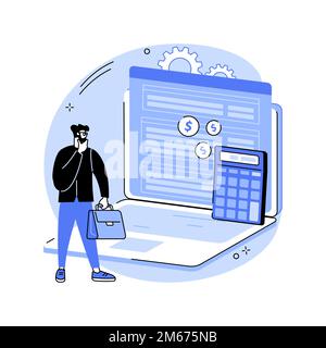 Illustration du vecteur de concept abstrait du logiciel de déclaration fiscale de bureau.Logiciels fiscaux, comptabilité d'entreprise, préparation et dépôt à domicile de documents, Illustration de Vecteur