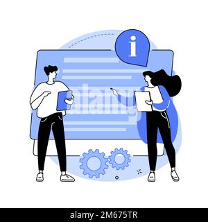 Illustration du vecteur de concept abstrait du guide du service clientèle. Didacticiel sur le service client, manuel de formation sur l'excellence, conseils aux employés, guide de mise en œuvre Illustration de Vecteur