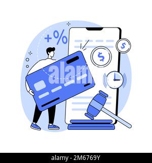 Illustration du vecteur de concept abstrait payer les pénalités. Intérêts sur retard de paiement, payer des pénalités en ligne, ne pas produire d'impôts, amende, responsabilité partagée individuelle Illustration de Vecteur