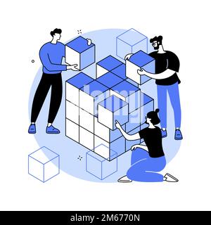 Illustration du vecteur de concept abstrait du stockage Big Data. Architecture Big Data, analyse en temps réel, serveur standard, infrastructure de disques haute capacité Illustration de Vecteur