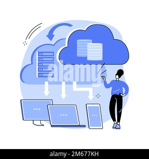 Illustration du vecteur de concept abstrait de l'informatique de bord. Stockage local des données, temps de réponse, optimisation des applications Web et des périphériques Internet, source de données, Mo Illustration de Vecteur