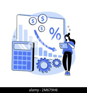 Illustration du vecteur de concept abstrait de calcul de perte. Formule de la perte de profit, service comptable, calcul des pertes matérielles, paiement des impôts, calcul e Illustration de Vecteur