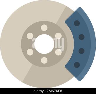 Icône de disque de frein de voiture vecteur plat. Plaquette de disque. Coupure auto-isolée Illustration de Vecteur