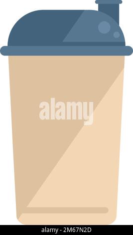 Agitateur pour protéines de sucre vecteur plat Icon. Supplément sport. Nourriture de gym isolée Illustration de Vecteur