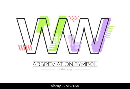Lettres W et W. Fusion de deux lettres. Initiales logo ou symbole d'abréviation. Illustration vectorielle pour le design créatif et les idées créatives. Style plat. Illustration de Vecteur