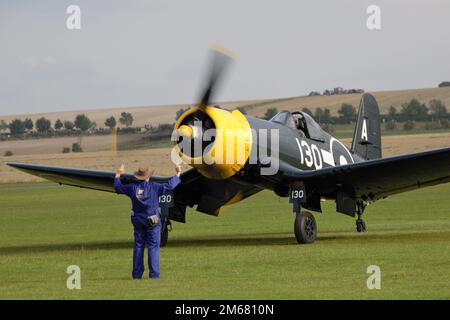 Goodyear FG G-Corsair à Duxford FGID Air Show 2014, España Banque D'Images