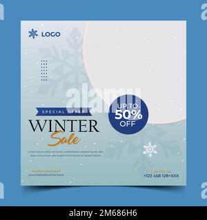 modèle de post sur les réseaux sociaux de mode d'hiver Illustration de Vecteur