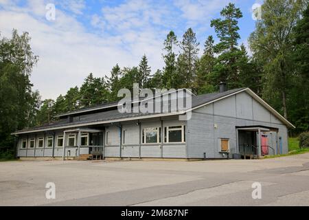 École Pajula, Pajulan Koulu, Salo, Finlande en août. L'école Pajula est une école primaire de 1 à 6 ans. Il y a 5 bâtiments distincts. Banque D'Images