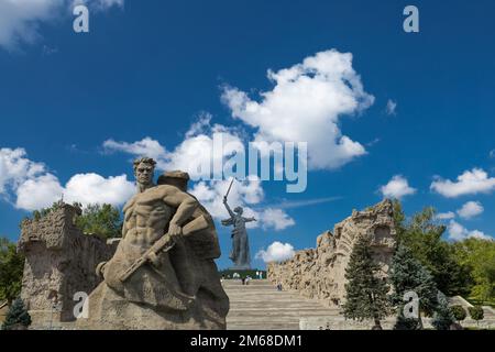 Monument à Motherland à Volgograd en Russie. effacer le jour Banque D'Images