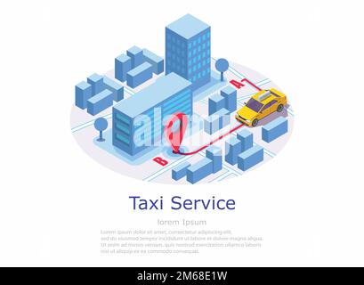 Modèle de bannière de site Web de vecteur de service de taxi Illustration de Vecteur