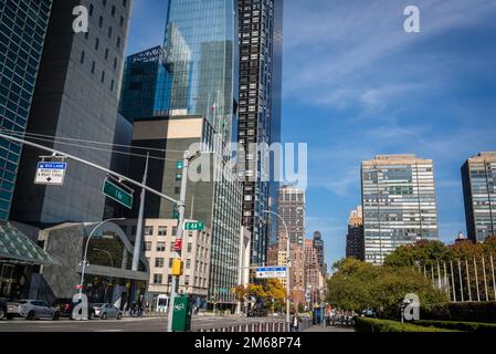 1st avenue, Midtown Manhattan, New York City, États-Unis Banque D'Images