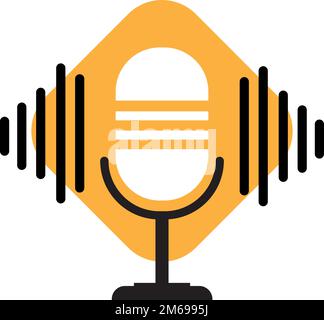 Une illustration vectorielle de Podcast. Badge, icône, tampon, logo. sur fond blanc Illustration de Vecteur