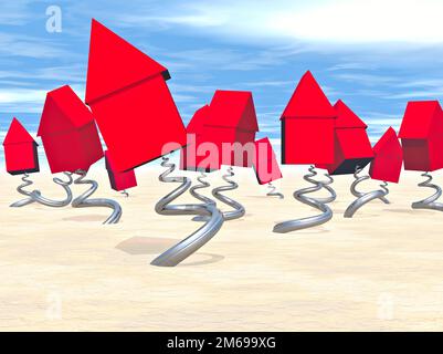 Augmentation du coût de l'immobilier Banque D'Images