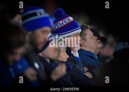 Ipswich Town fans look on - Portsmouth / Ipswich Town, Sky Bet League One, Fratton Park, Portsmouth, Royaume-Uni - 29th décembre 2022 usage éditorial uniquement - restrictions DataCo applicables Banque D'Images