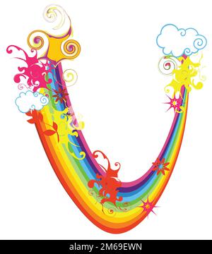 Rainbow lettre U Banque D'Images