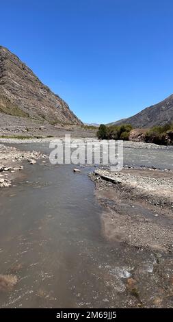 Embase el Yeso, Cajon del Maipo, Chili Banque D'Images