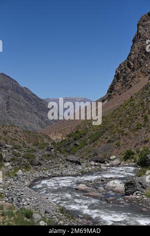 Embase el Yeso, Cajon del Maipo, Chili Banque D'Images