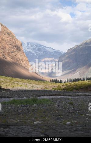 Embase el Yeso, Cajon del Maipo, Chili Banque D'Images