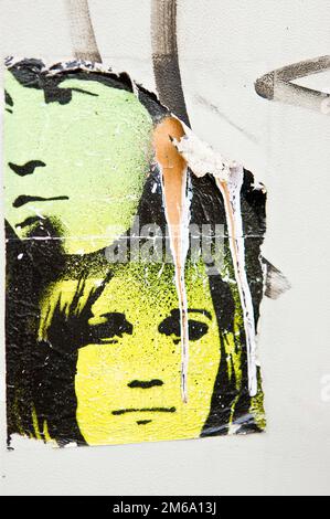 Gudrun ensslin, ulrike mein hof, stencil graffito Banque D'Images