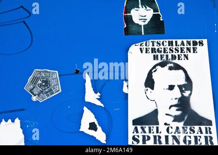 Ulrike meinhof, Axel springer, stencil graffito Banque D'Images