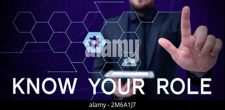Affiche indiquant votre rôle. Approche commerciale ne pas tenir compte d'une seule responsabilité dans un emploi ou une situation Banque D'Images