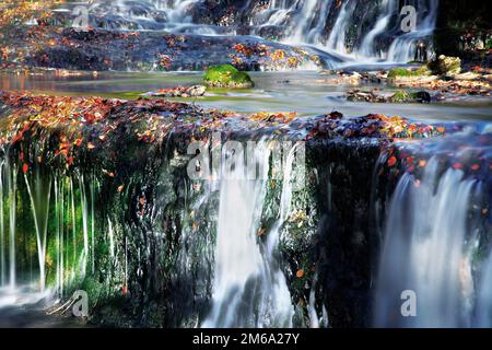 Herisson Wasserfall, Franche-Comté, Jura, France Banque D'Images