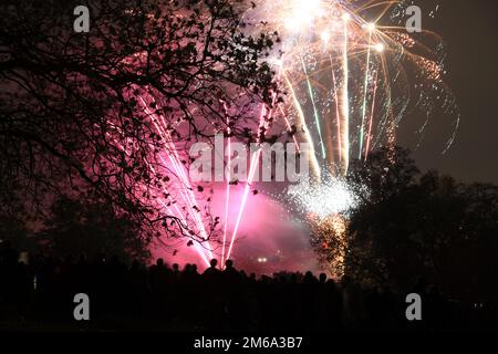 Feu d'artifice au palais Alexandra sur 5 novembre 2022, au nord de Londres, Royaume-Uni Banque D'Images