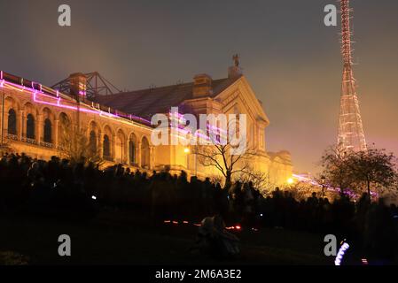 Feu d'artifice au palais Alexandra sur 5 novembre 2022, au nord de Londres, Royaume-Uni Banque D'Images