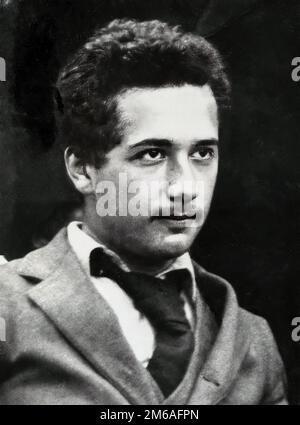 Portrait d'Albert Einstein. Amélioration numérique d'une image de domaine public Banque D'Images