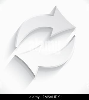 Flèches blanches icône du lavabo 3D Banque D'Images