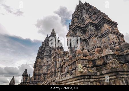 Temple Hindou Prombanan à Yogjakarta complexes en Java Banque D'Images