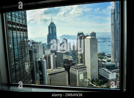 Banque de Hong Kong Skysraper avec ciel bleu Banque D'Images