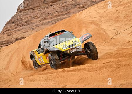 237 TIAN po (chn), DU Xuanyi (chn), HANWEI Motorsport Team, SMG, Auto, FIA W2RC, action pendant la phase 3 du Dakar 2023 entre Al-'Ula et Haïti, sur 3 janvier 2023 à Haïti, Arabie Saoudite - photo Gigi Soldano / DPPI Banque D'Images