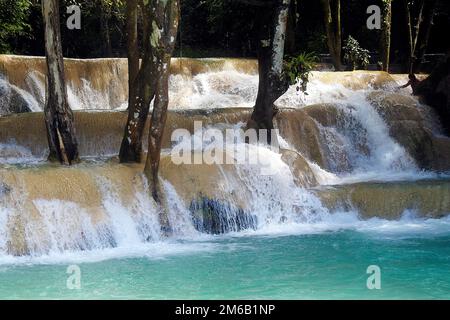 Cascade TAD SAE à Luang Prabang, Laos Banque D'Images