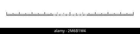 Échelle graphique de la règle, du ruban ou du thermomètre. Mesure de la distance, de la hauteur ou de la longueur de l'outil mathématique, de couture ou météorologique. Tableau de mesure horizontale avec marquage. Illustration vectorielle Illustration de Vecteur