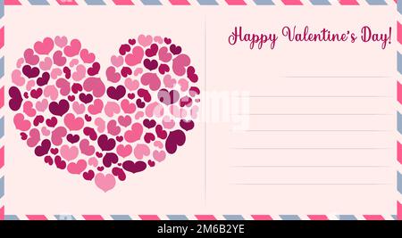 Bonne carte postale classique de la Saint-Valentin Illustration de Vecteur