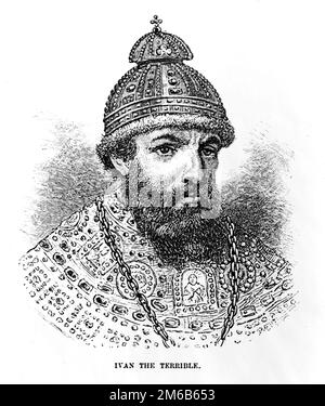 Ivan le terrible. Portrait du Grand Prince de Moscou et du premier tsar de toute la Russie, Ivan IV Vasilyevitch (1530 -1584), impression photomécanique, 1883 Banque D'Images