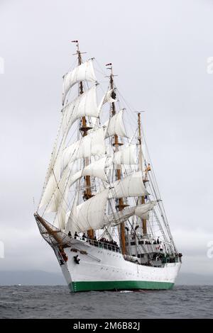 Haut navire de la Marine colombienne Gloria, Lerwick début de course, 2011 Banque D'Images