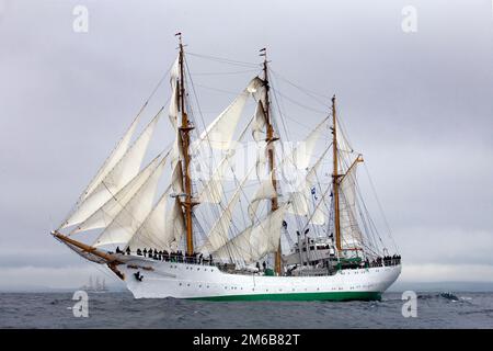 Haut navire de la Marine colombienne Gloria, Lerwick début de course, 2011 Banque D'Images