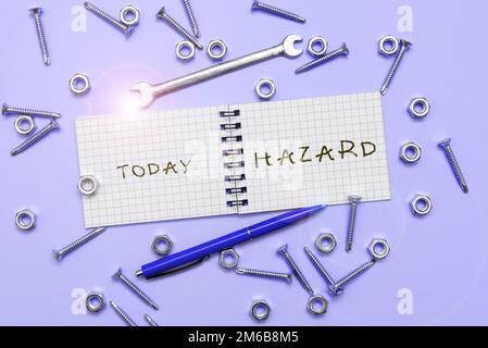 Inspiration montrant le signe danger. Compte ou déclaration de concept commercial décrivant le danger ou le risque Banque D'Images