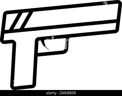 Icône pistolet simple. Pistolet. Vecteur modifiable. Illustration de Vecteur