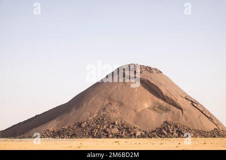 Mauritanie, voie ferrée, Ben Amira, monolithe Banque D'Images