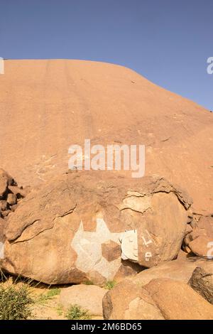 Mauritanie, voie ferrée, Ben Amira, monolithe Banque D'Images