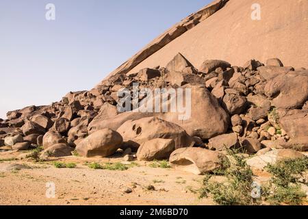 Mauritanie, voie ferrée, Ben Amira, monolithe Banque D'Images