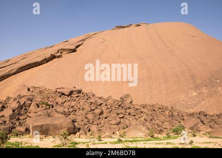 Mauritanie, voie ferrée, Ben Amira, monolithe Banque D'Images