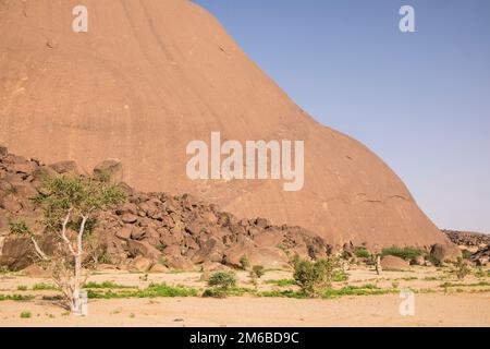 Mauritanie, voie ferrée, Ben Amira, monolithe Banque D'Images