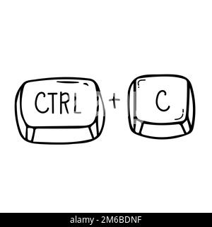 Illustration du vecteur de raccourci clavier Ctrl et C, Coller le raccourci clavier pour les périphériques Windows. Ctrl C Illustration de Vecteur