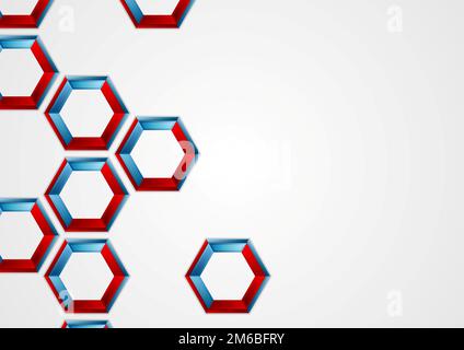 Résumé bleu rouge hexagons arrière-plan de l'entreprise Banque D'Images