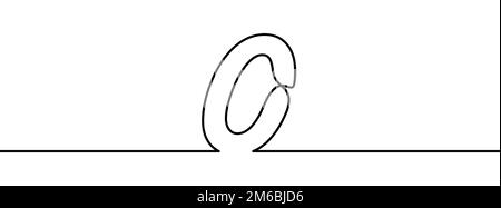 Numéro 0 dans le style de mise en plan de ligne continue. Dessin au trait du nombre zéro. Illustration vectorielle. Schéma abstrait numéro 0 Illustration de Vecteur