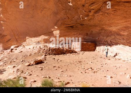 Kiva parfait. Remballage à Grand Gulch et observation des habitations Anasazi et de l'art rupestre Près de Blanding, Utah, États-Unis. Banque D'Images